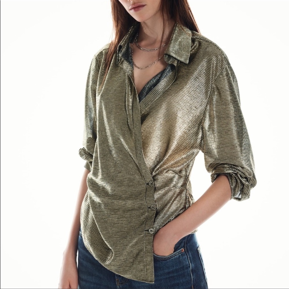 Zara metallic effect blouse